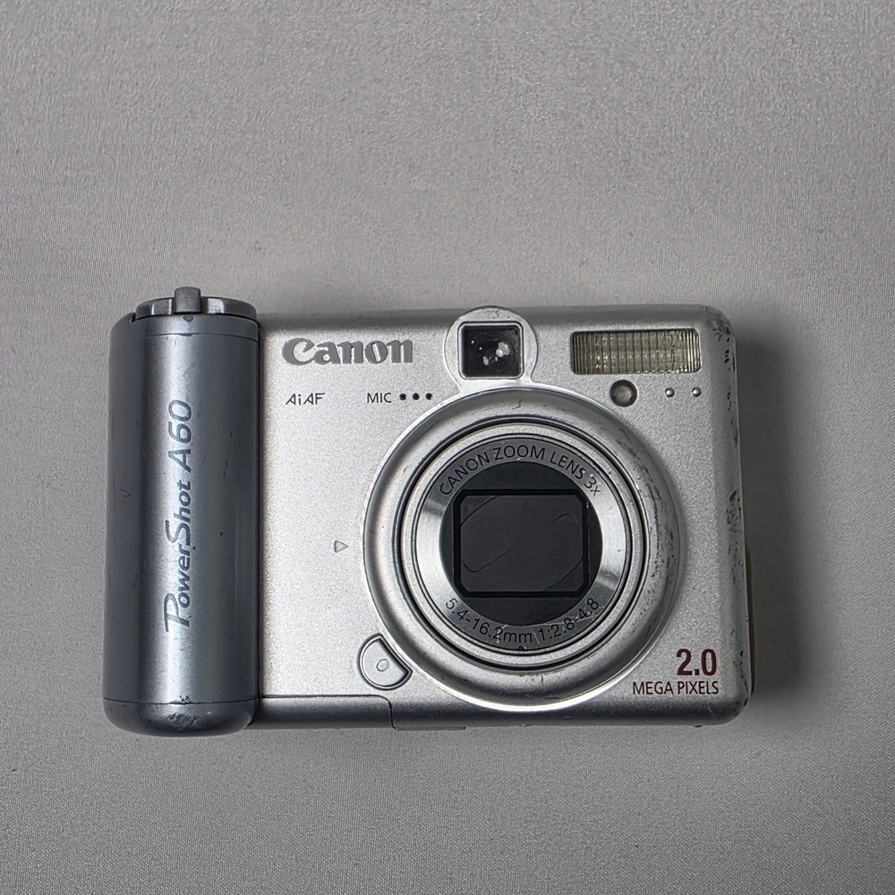 Canon PowerShot A60 Digital Camera 2.0MP 3x Zoom Y2K Vintage TESTED WORKS READ